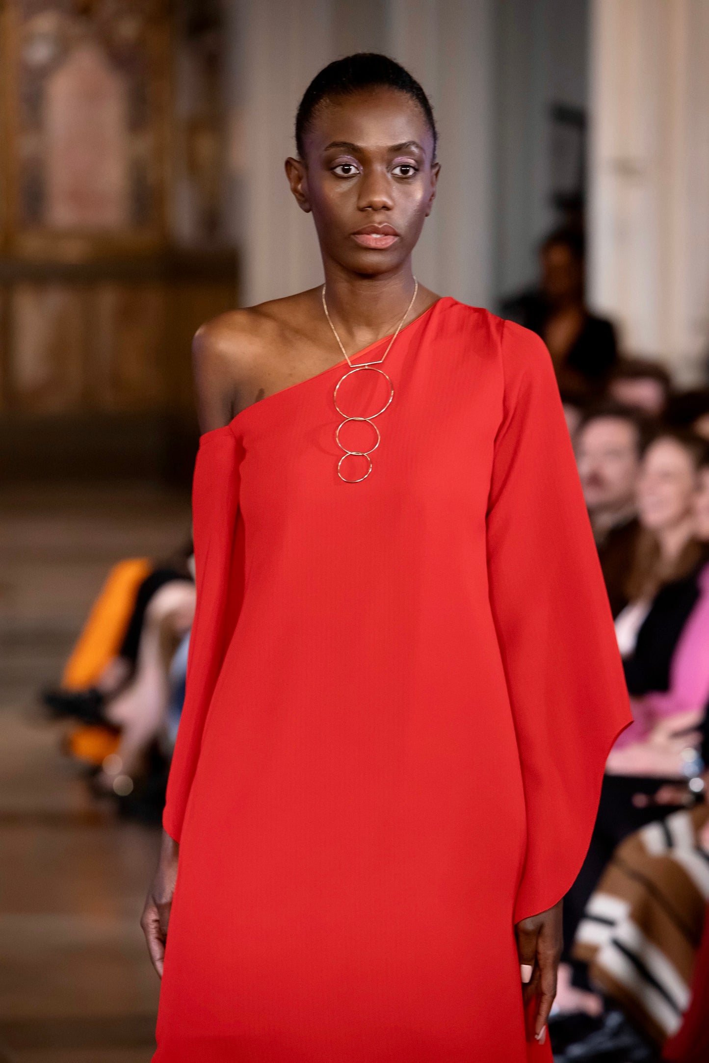 Red Asymmetric One Shoulder Dress