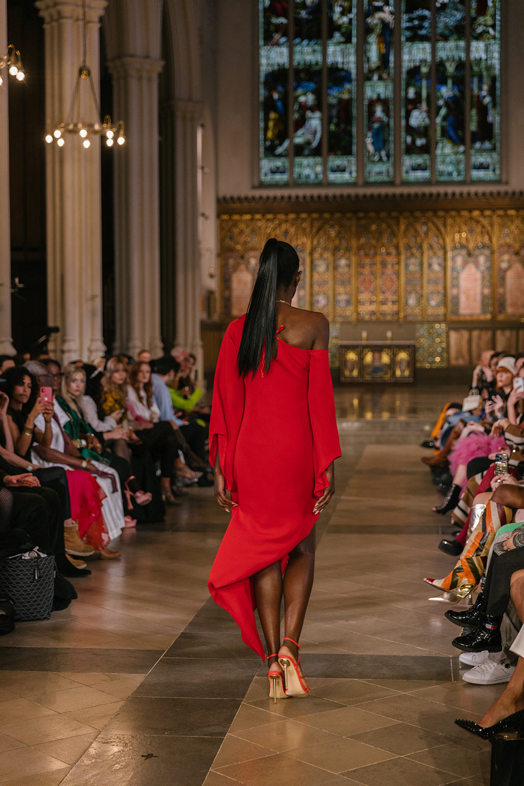 Red Asymmetric One Shoulder Dress