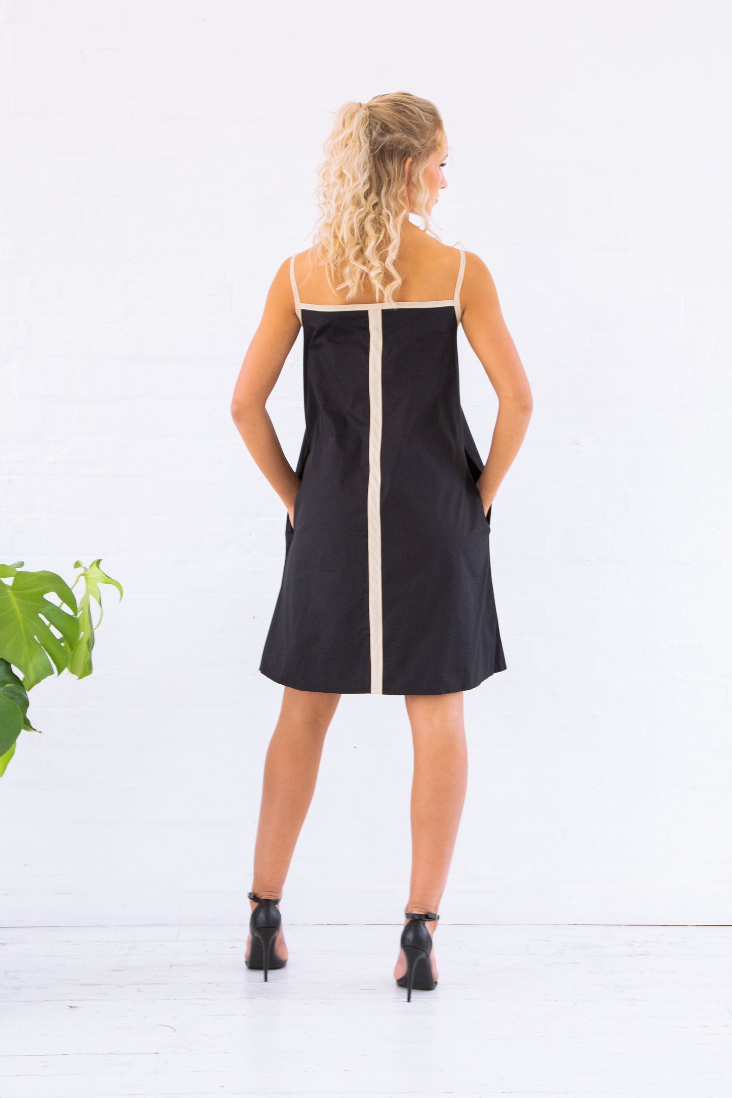 Black Organic Poplin Mini Dress