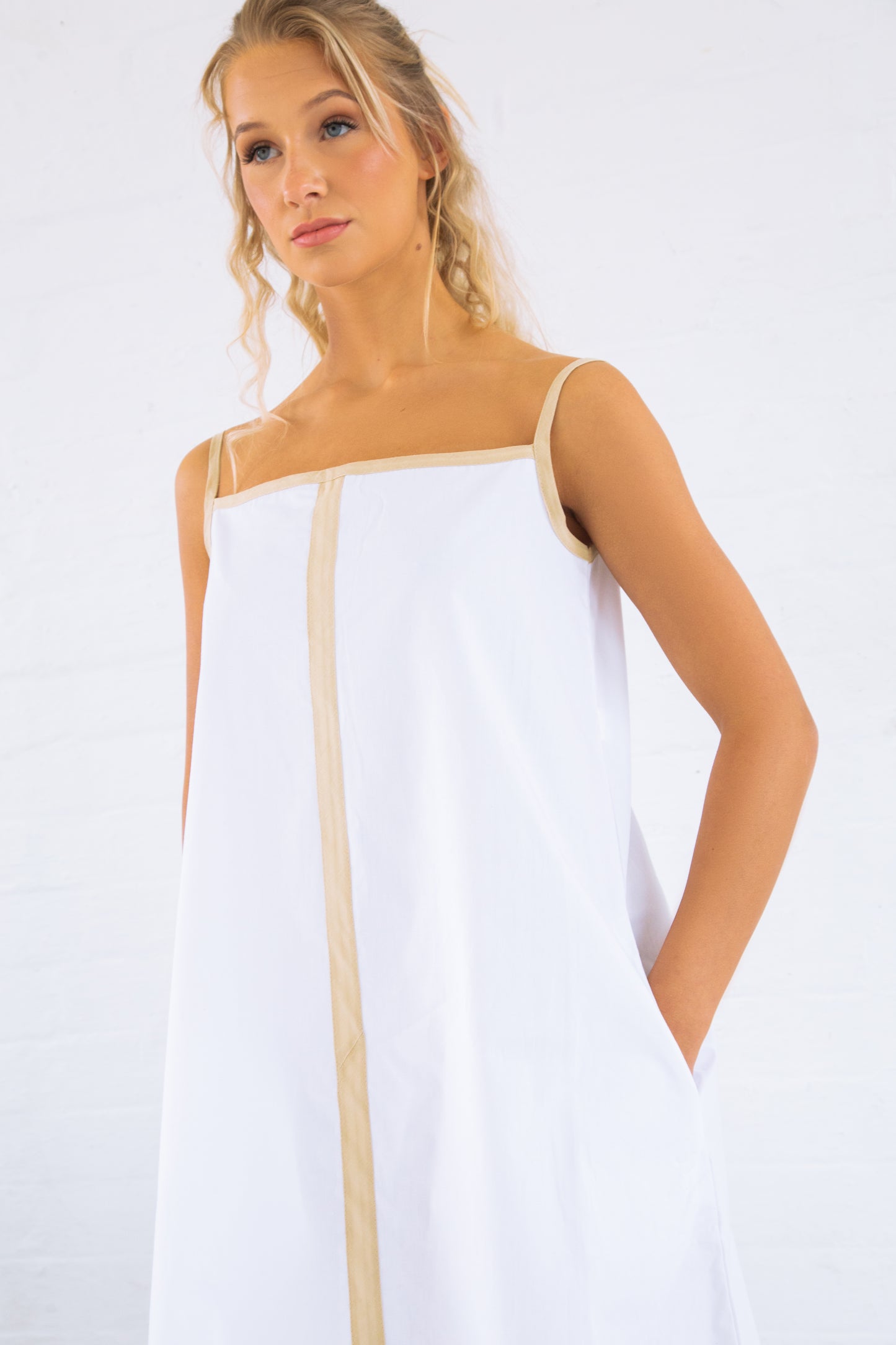 White Organic Poplin Mini Dress