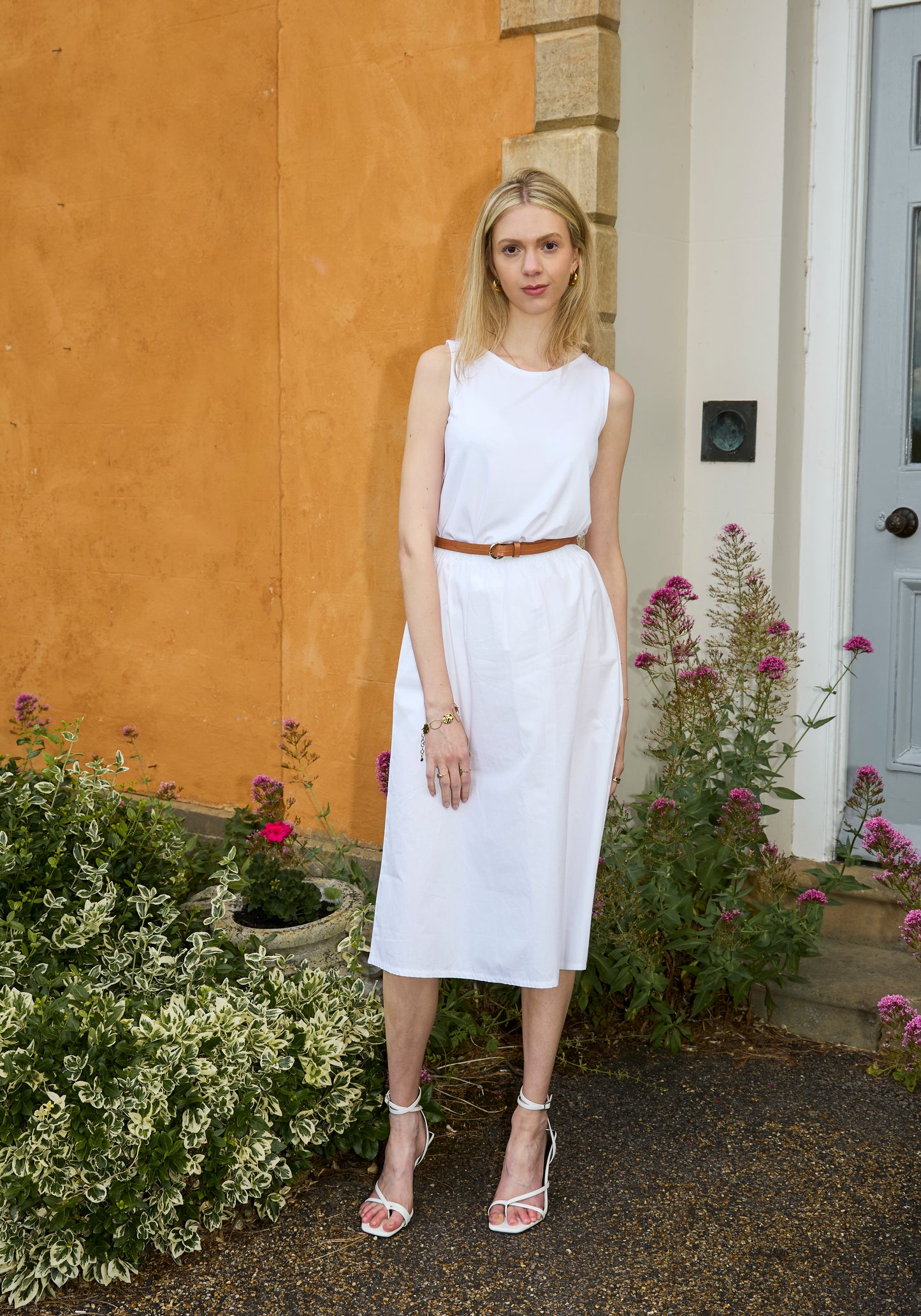 White organic bamboo sleeveless top