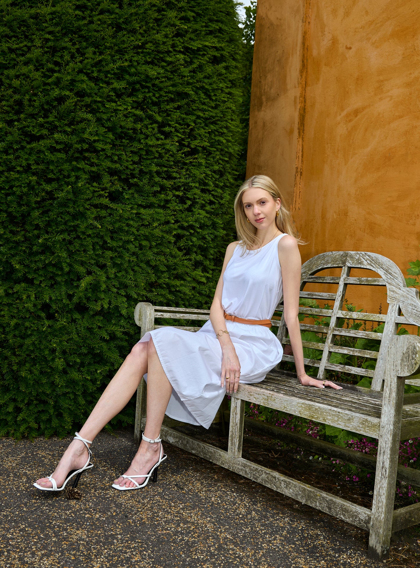 White organic bamboo sleeveless top