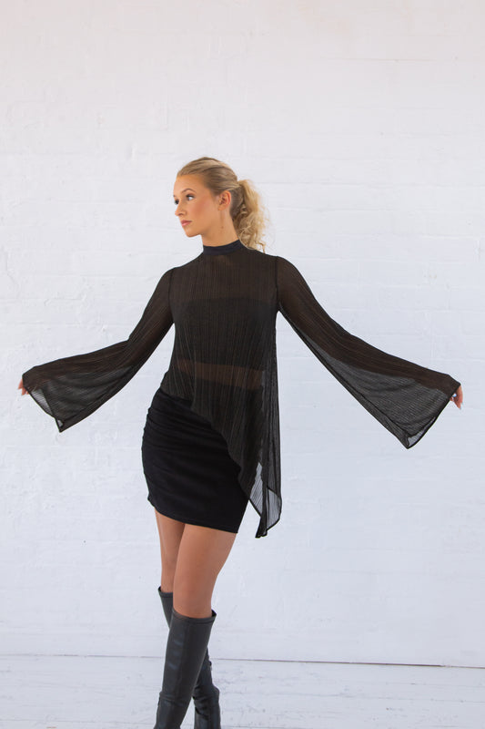 Black Organic Corduroy mini skirt
