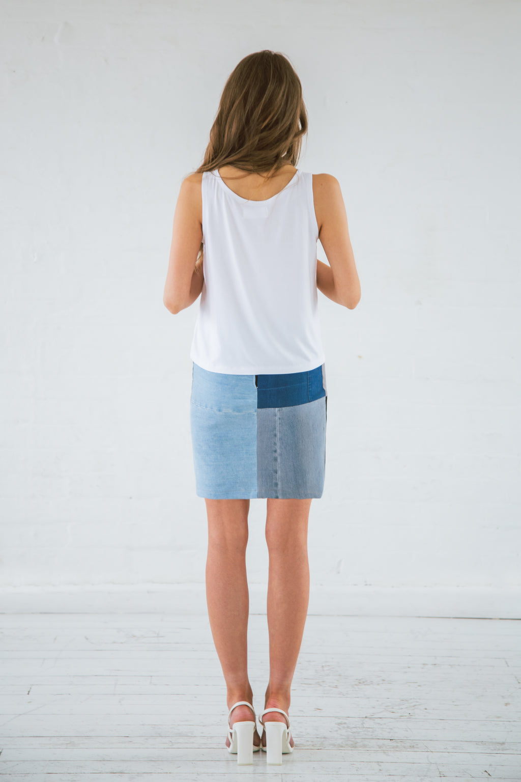 White organic bamboo sleeveless top