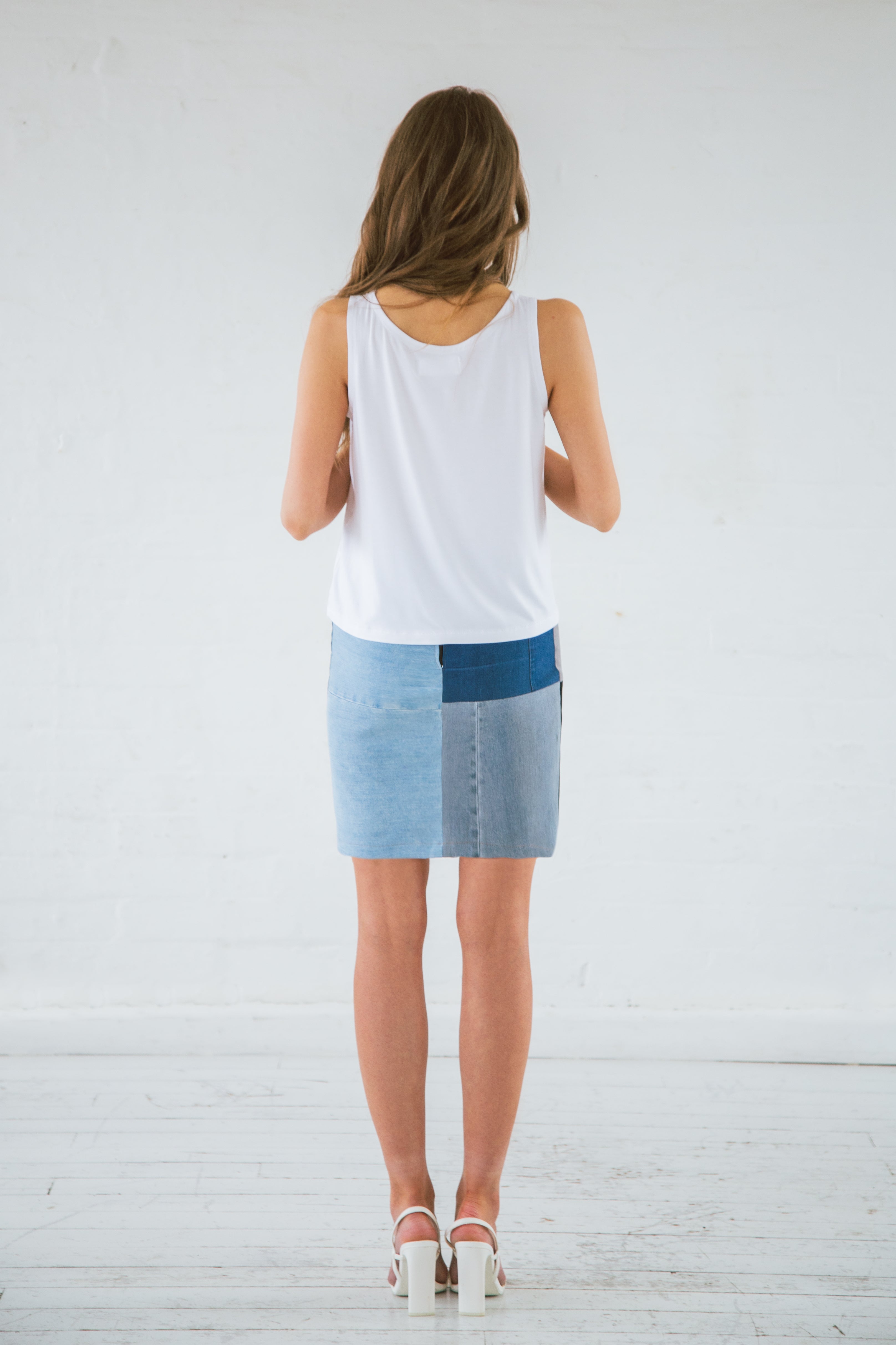 White organic bamboo sleeveless top