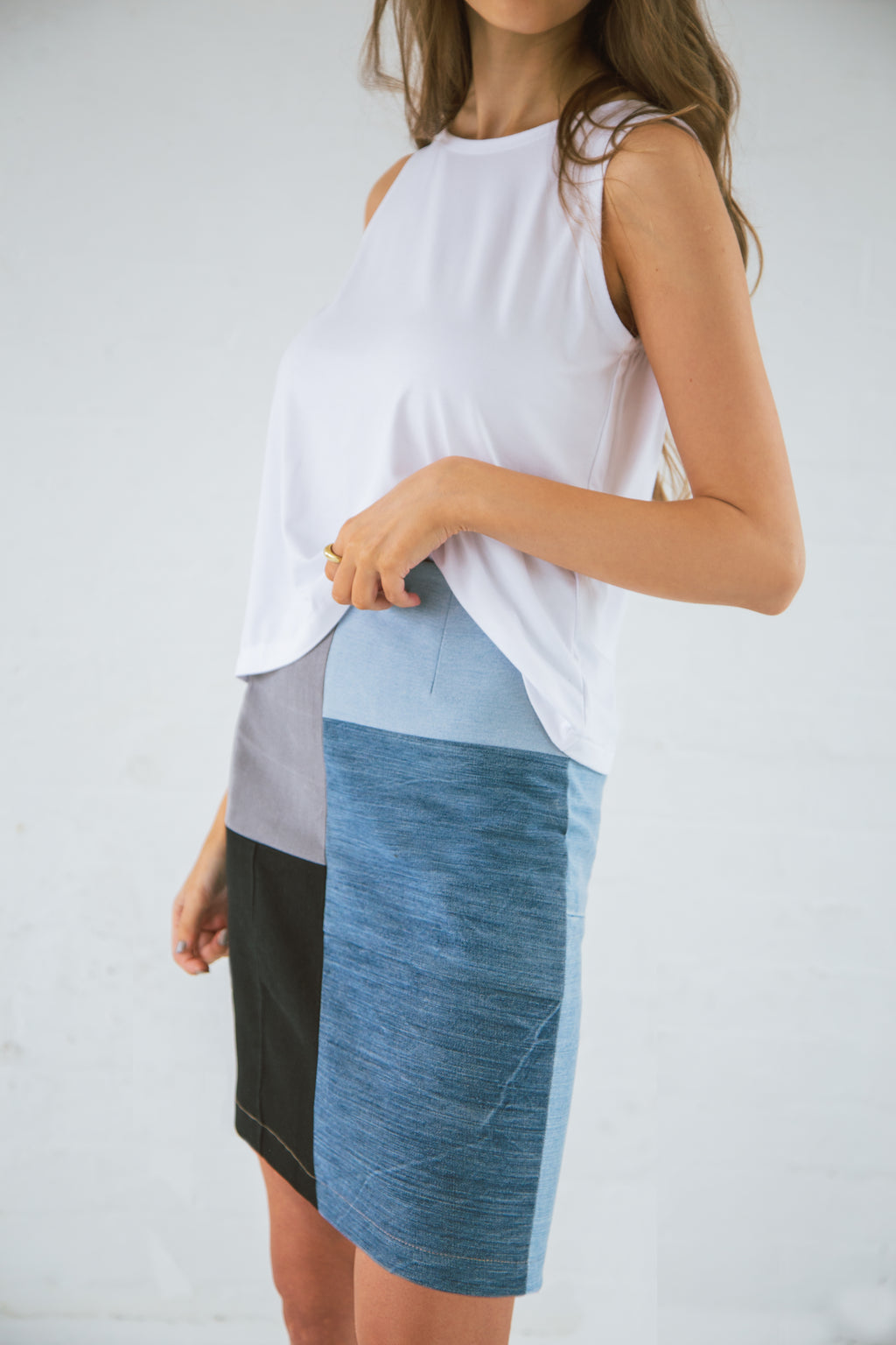 White organic bamboo sleeveless top