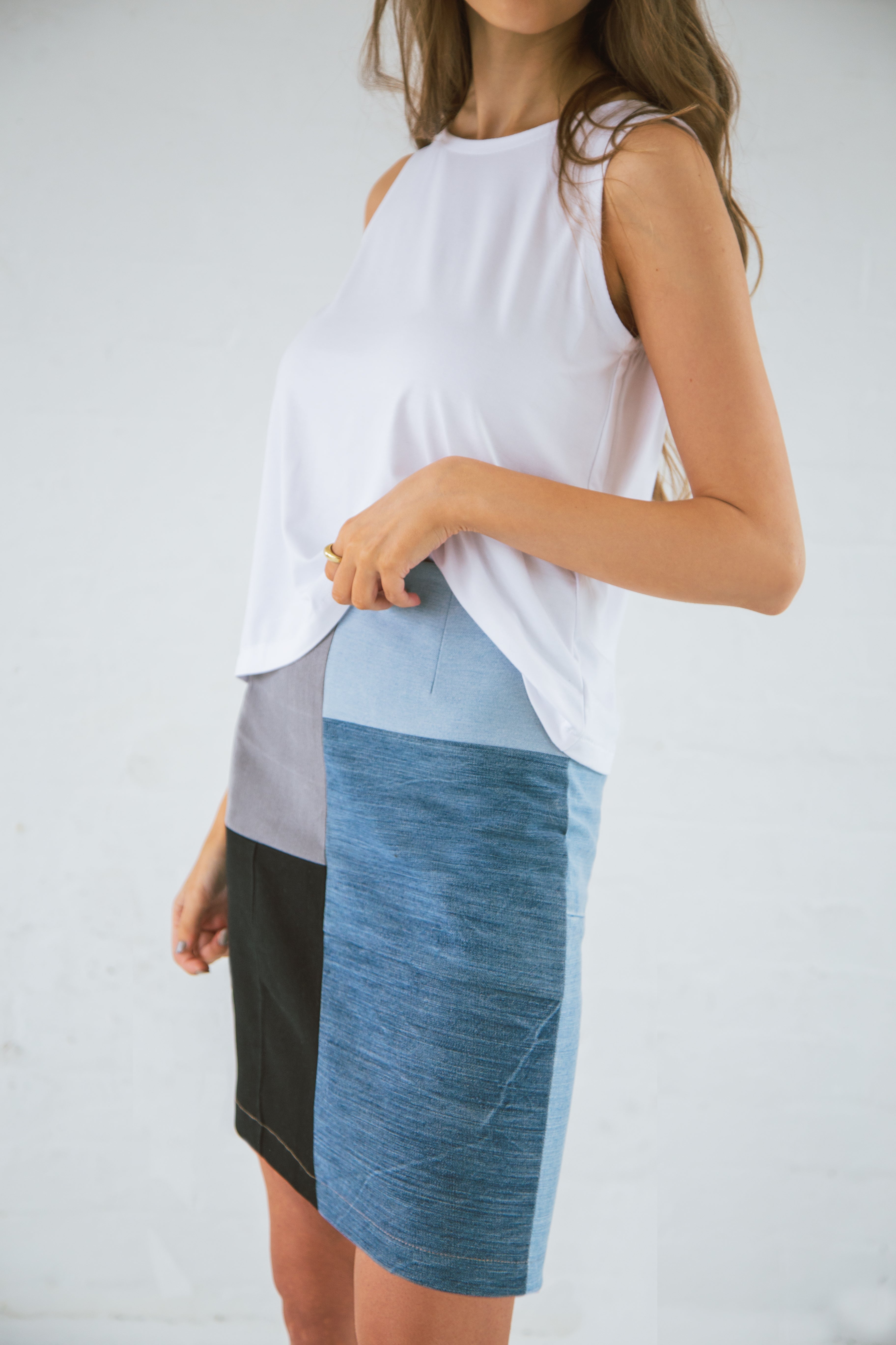 White organic bamboo sleeveless top
