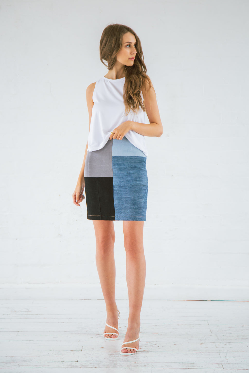 White organic bamboo sleeveless top