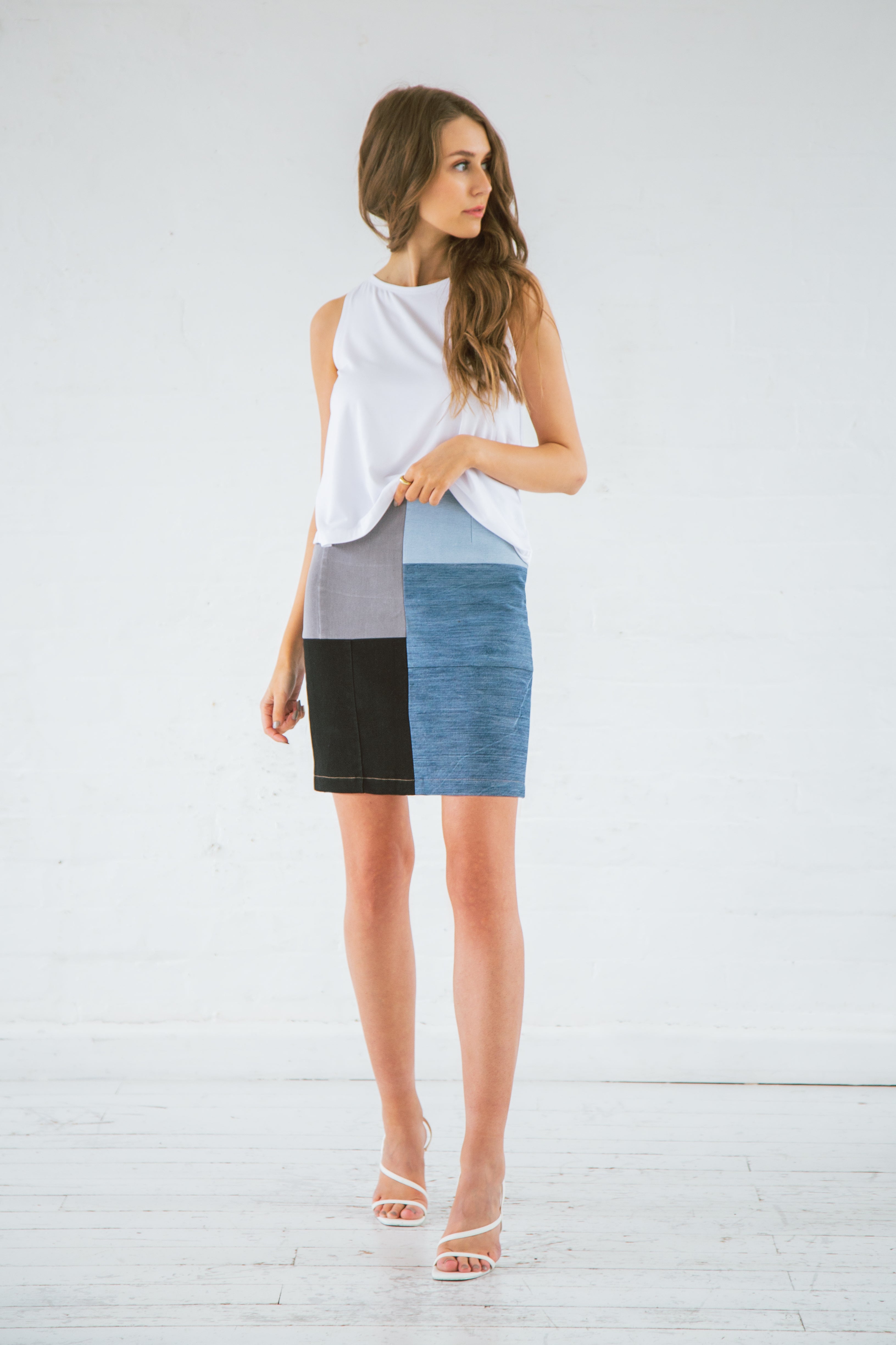 White organic bamboo sleeveless top