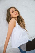 White organic bamboo sleeveless top