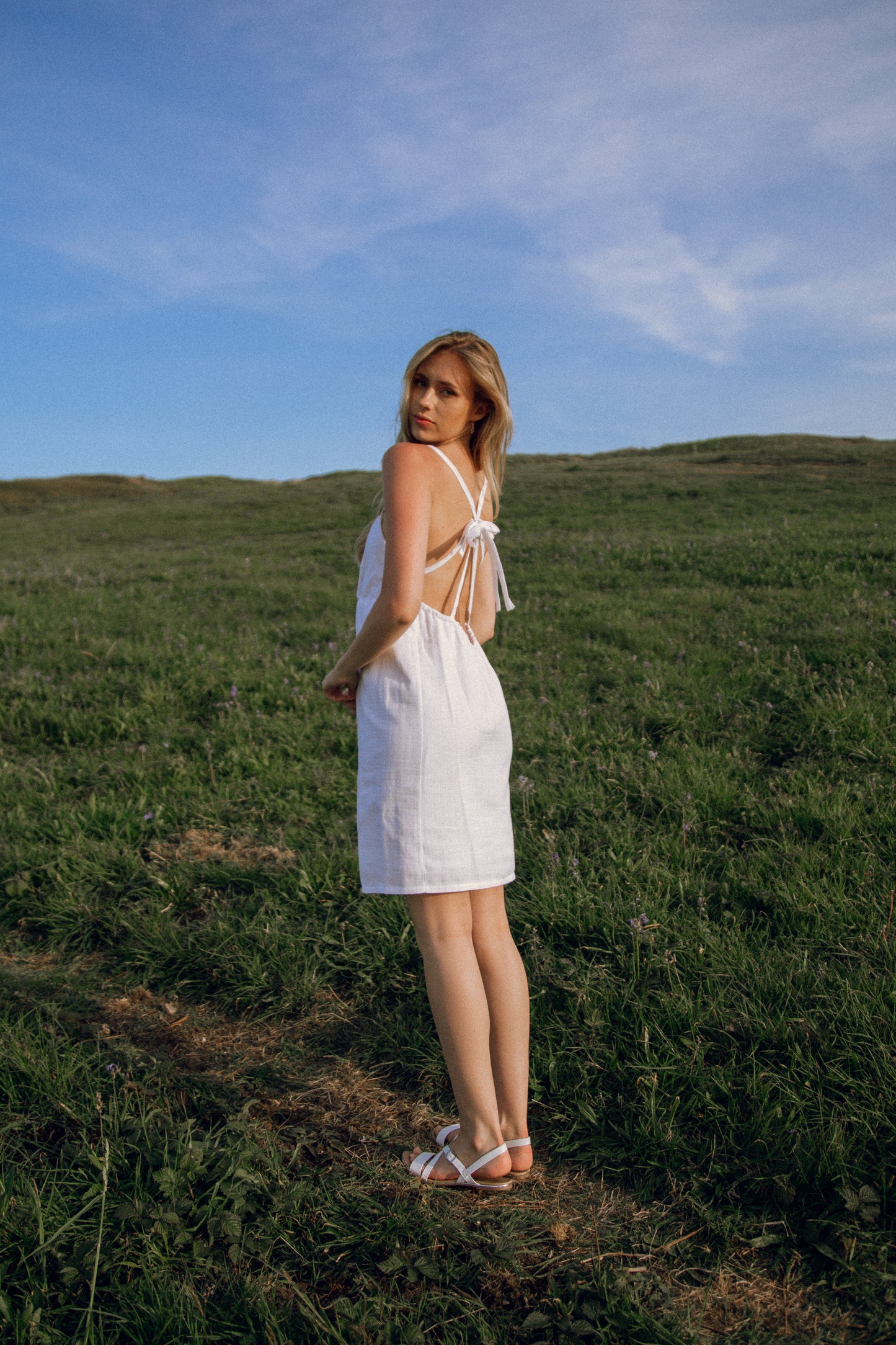 White organic cotton mini dress