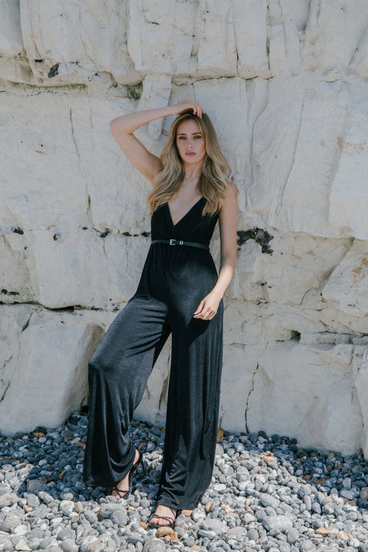 Black recycled jumpsuit