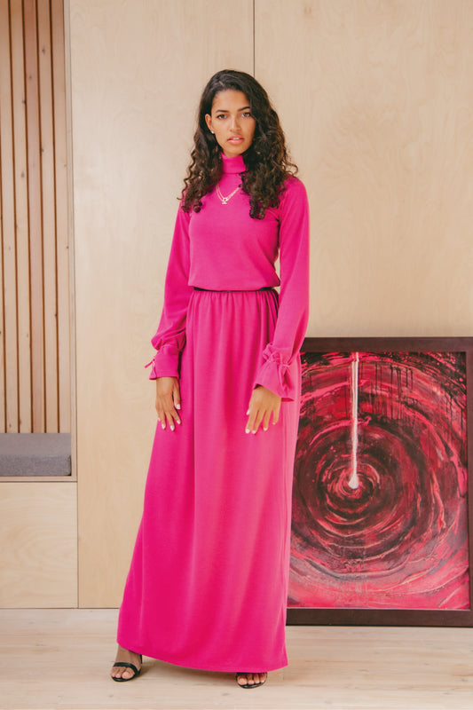 Pink recycled maxi skirt